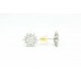 Women's Ear tops studs Earring white Gold Plated Zircon Stone Round design